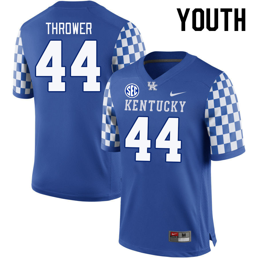 Youth #44 Martez Thrower Kentucky Wildcats 2023 College Football Jerseys Stitched-Royal